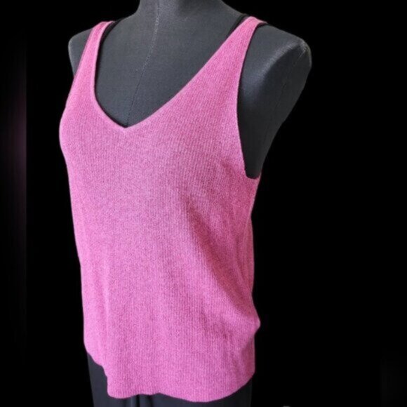 Esqualo Metallic Shimmer Pink Cami /  Tank Top NWT Sz Large - Picture 5 of 8